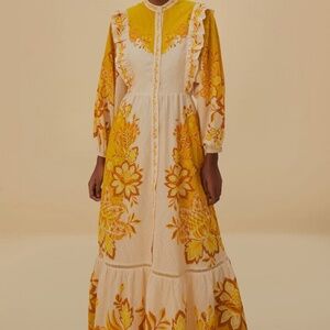 FARM Rio Aura Cream Floral Maxi Dress